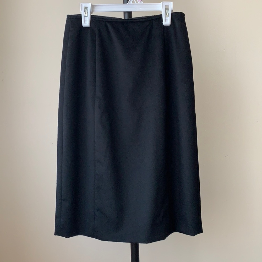 Ginny H Cashmere Silk Midi Black Skirt